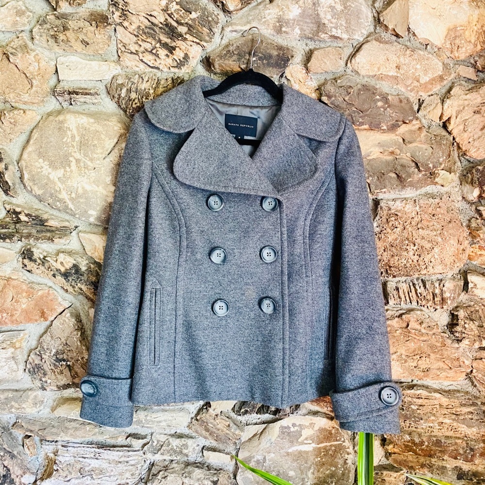 Double Breasted Wool Pea Coat by Banana Republic